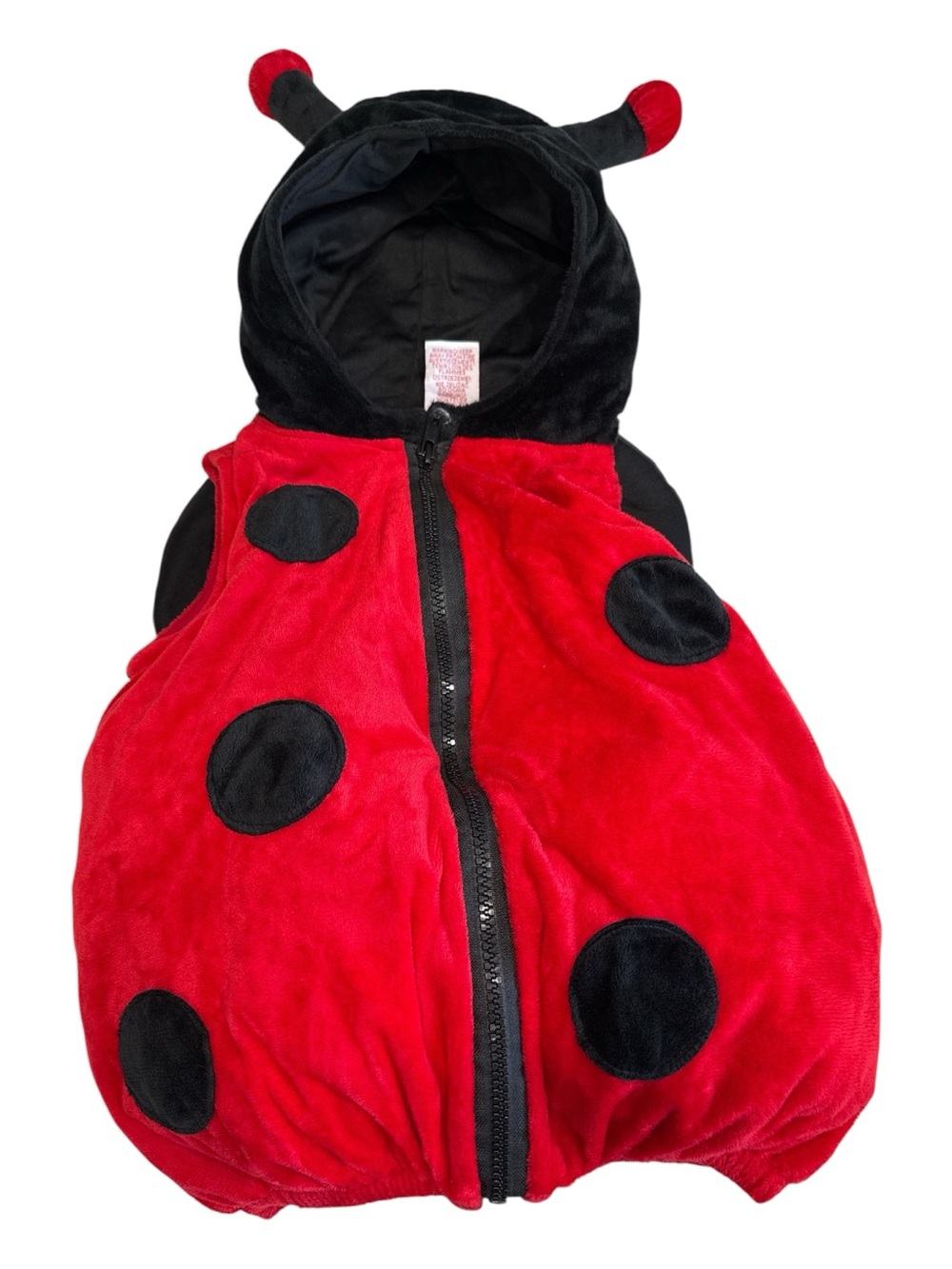 Plush Ladybug Costume Hoodie - Red & Black 18Months